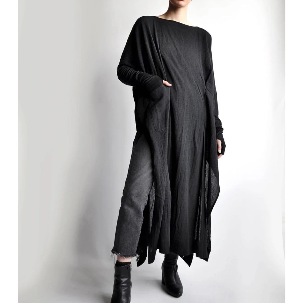 Noctex Kaftan (all gender) - 100% dyed cotton gauze black - OS